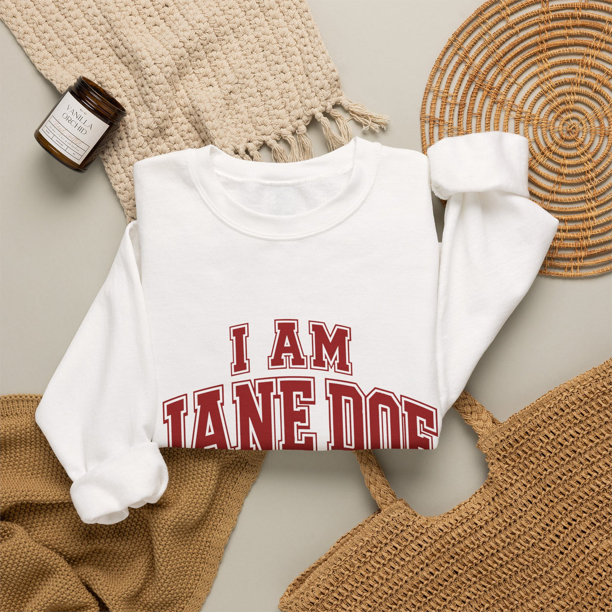 I Am Jane Doe College Crewneck Sweatshirt