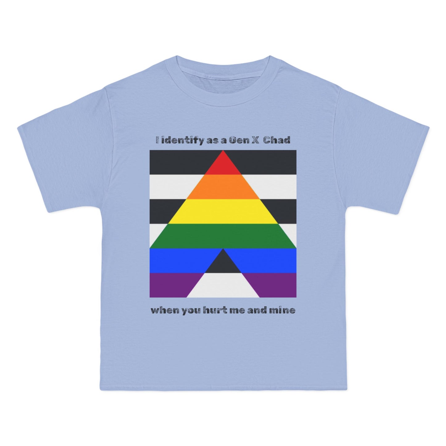 Gen X Chad as Pride Ally T-Shirt, LGBTQ+ Support Shirt, Gender Identity Tee, Rainbow Graphic Tee, Advocacy Wear