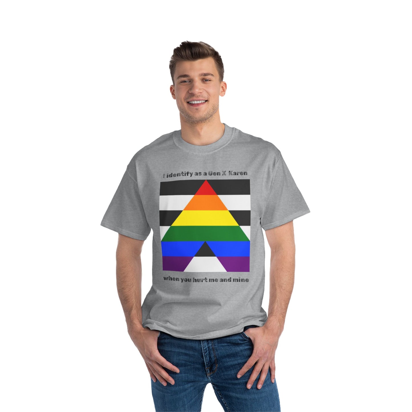 Gen X Karen as Pride Ally T-Shirt, LGBTQ+ Support Shirt, Gender Identity Tee, Rainbow Graphic Tee, Advocacy Wear
