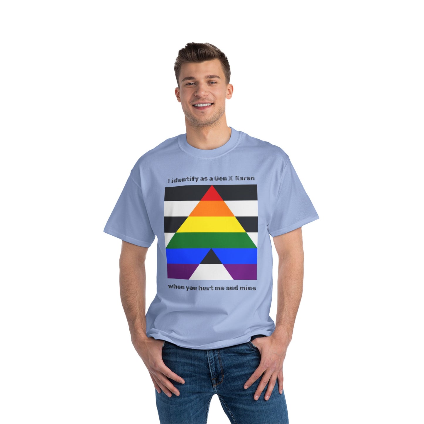 Gen X Karen as Pride Ally T-Shirt, LGBTQ+ Support Shirt, Gender Identity Tee, Rainbow Graphic Tee, Advocacy Wear