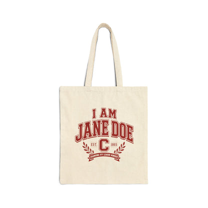 Cotton Canvas Tote Bag "I Am Jane Doe"